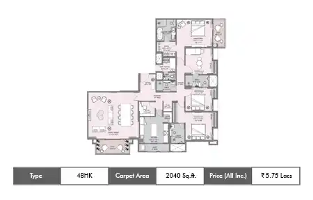 4 BHK-2040 SqFt